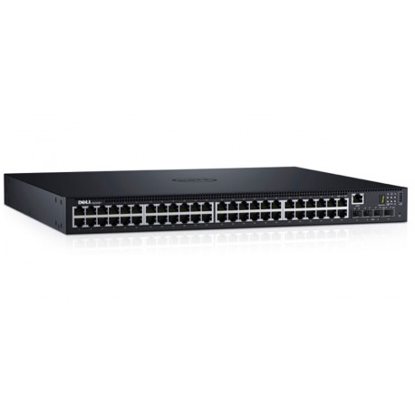 Switch Dell N1500 N1548P 48Puertos Gestionable 10GBE 1000Base-T 10GBase-X 3Capa Fibra Óptica POE Rack