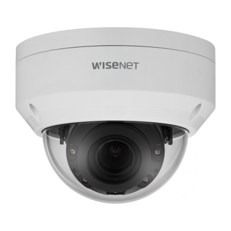 Cámara Hanwha Vision IR Outdoor Vandal Dome de red Wisenet 4 Megapíxel ANV-L7082R